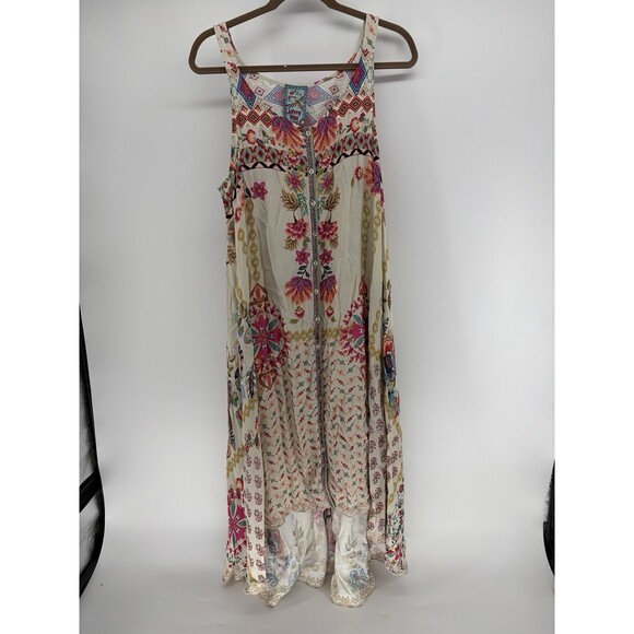 Johnny Was Dresses & Skirts - Johnny Was High-Low Button Tank Dress Size L Floral Boho Whimsy Fairy Festival
